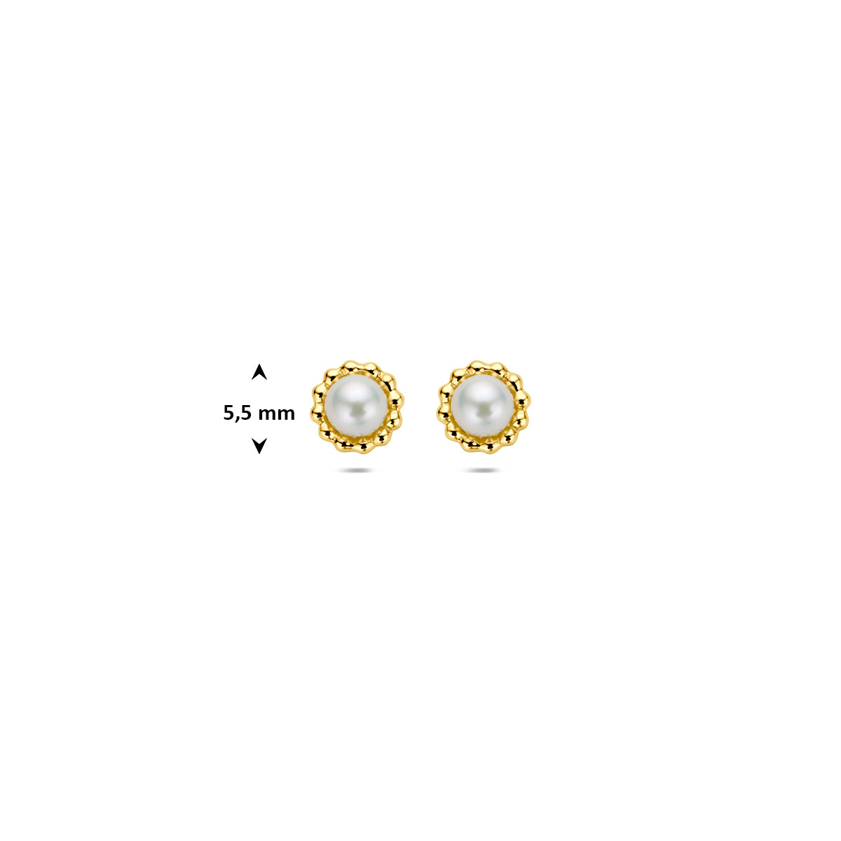 oorknoppen parel 14K geelgoud