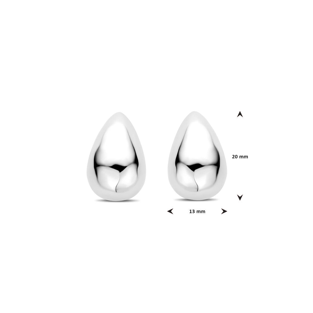 oorknoppen druppel 20 mm zilver gerhodineerd