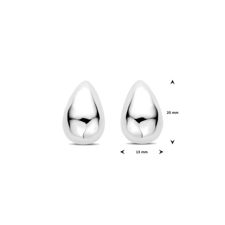 oorknoppen druppel 20 mm zilver gerhodineerd