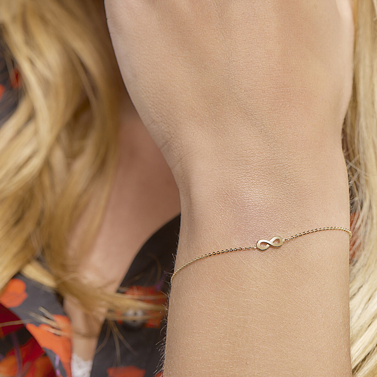 Gold bracelet ladies infinity 14K