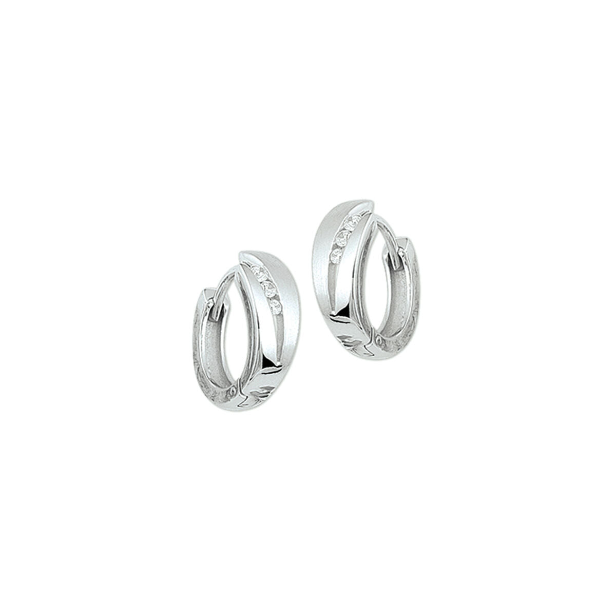 drop earrings zirconia poly/matte silver rhodium plated