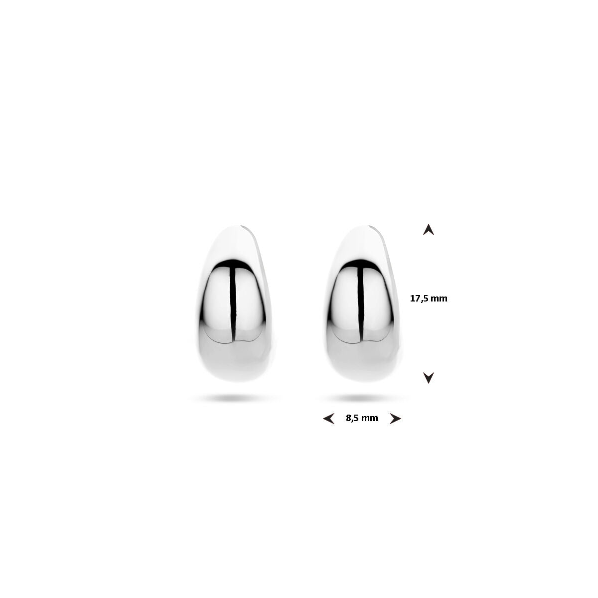 stekeroorringen 17,5 mm zilver gerhodineerd