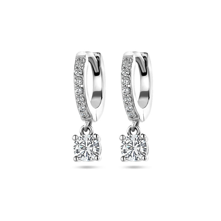 drop earrings zirconia silver rhodium plated