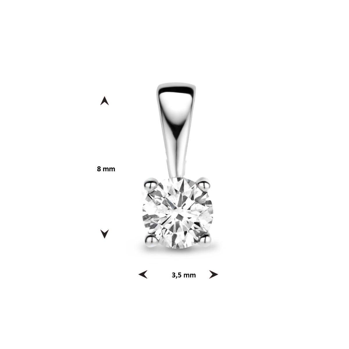 pendant diamond h si 14K white gold