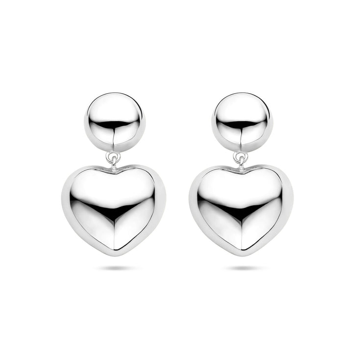 oorhangers hartjes 32 mm zilver gerhodineerd
