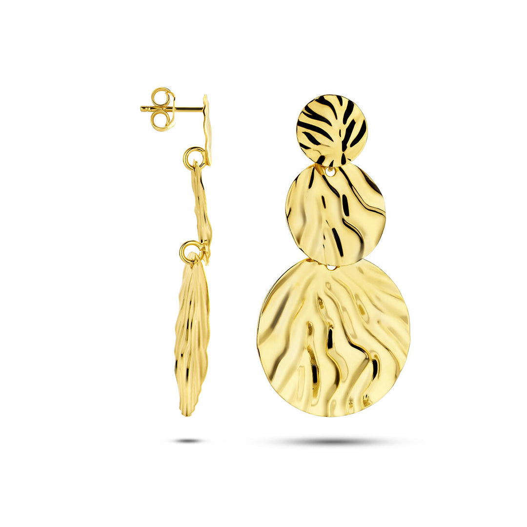 Ohrringe Relief 1 Mikron Silber vergoldet (gelb)