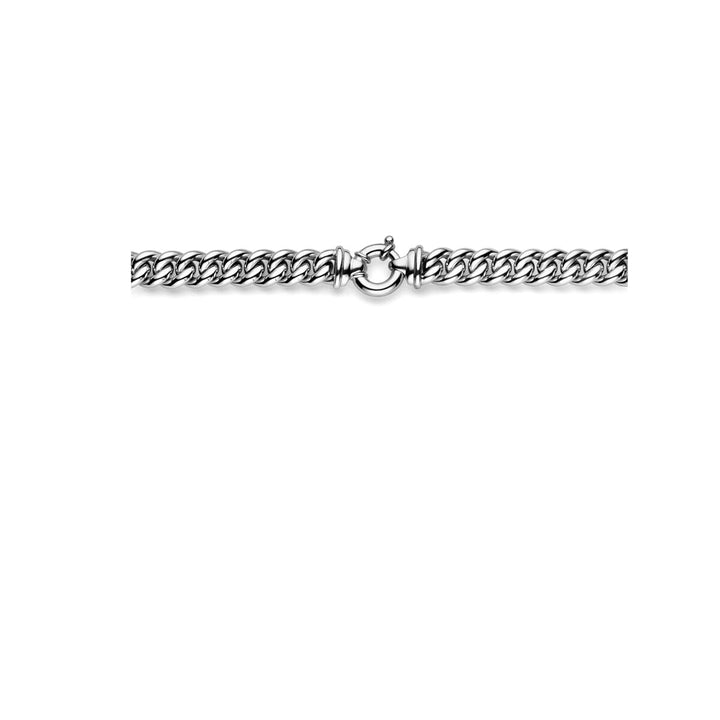 necklace gourmette 10.6 mm 43 cm with large spring clasp silver rhodium plated