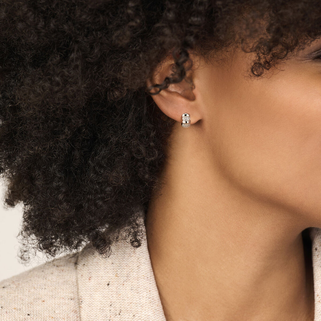 klapoorringen zirkonia 11 mm zilver gerhodineerd