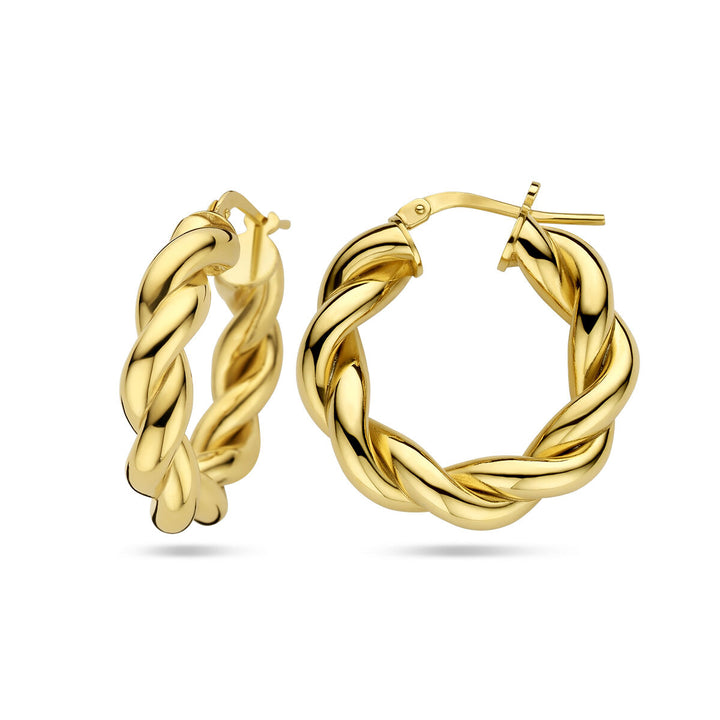 oorringen gedraaid 1 micron zilver verguld (geel)