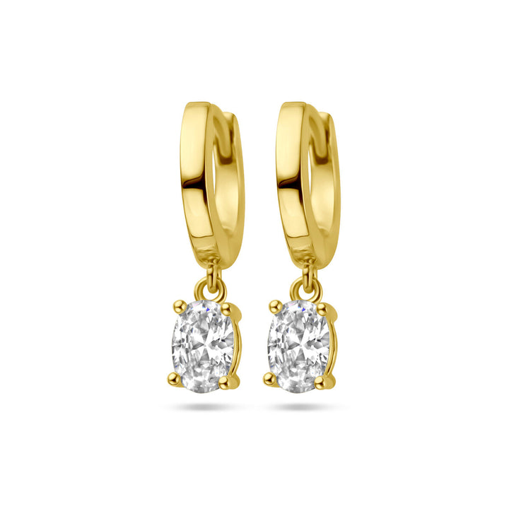 Ohrhänger Zirkonia 1 Mikron Silber vergoldet (gelb)