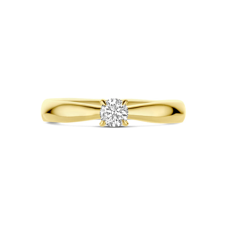 aanzoeksring diamant 0.25ct h si 14K geelgoud