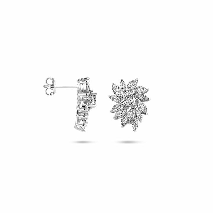 oorknoppen zirkonia 18 mm zilver gerhodineerd