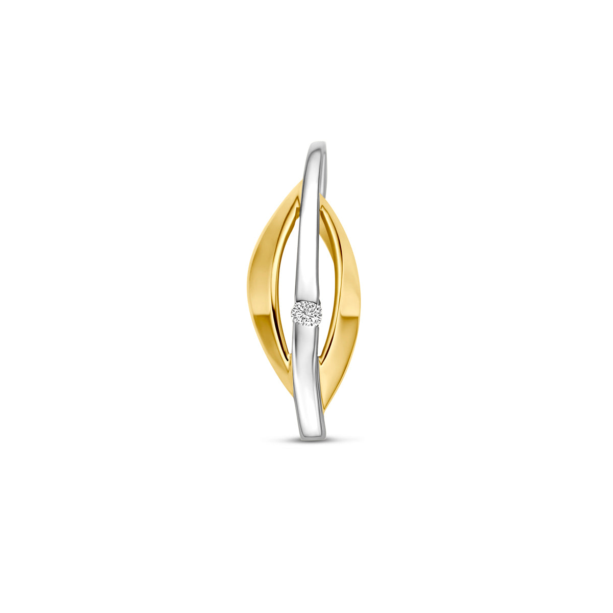 hanger lab grown diamant 14K bicolor goud