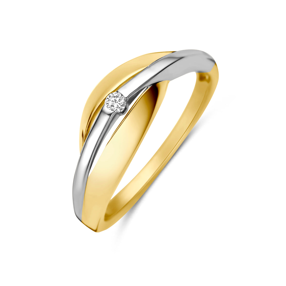 ring lab grown diamant 14K bicolor goud