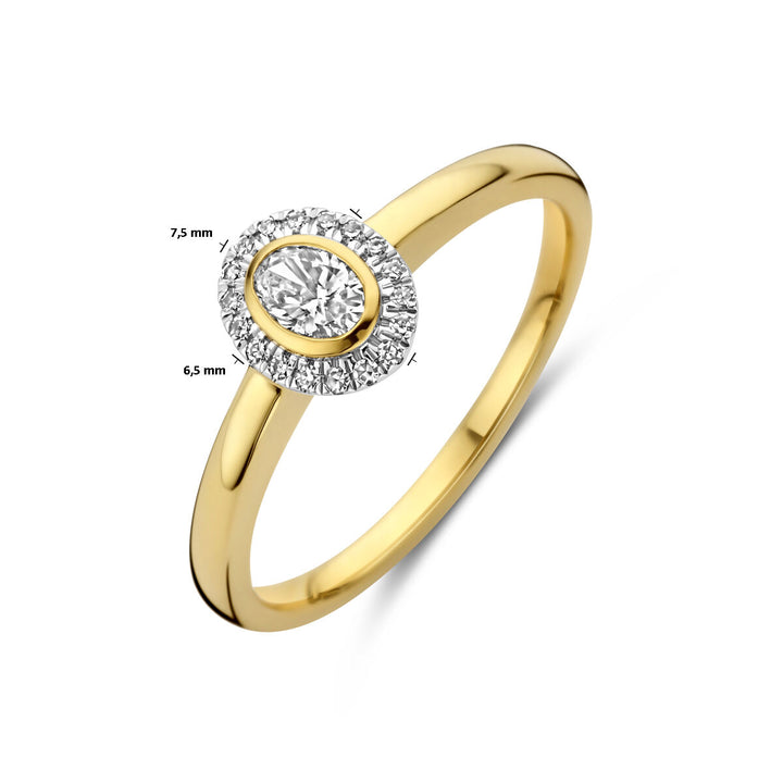 ring diamant 0.25ct h si 14K geelgoud
