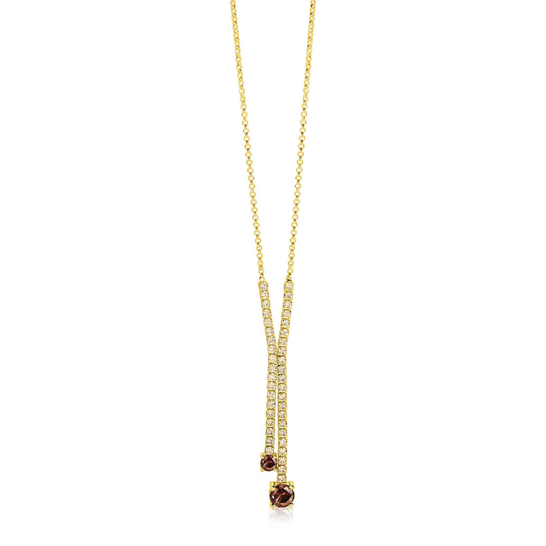 ZINZI gold plated zilveren Y-collier 45cm