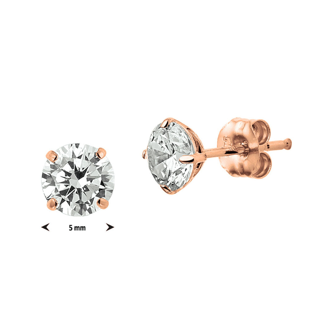 ear studs zirconia 14K rose gold