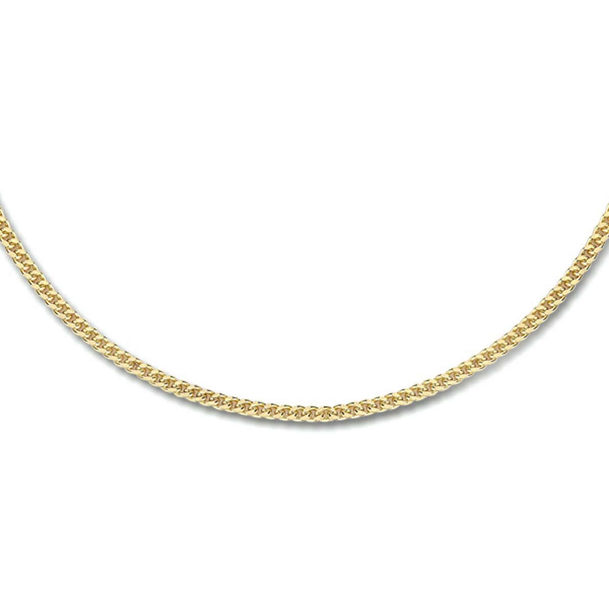 Gourmette collier van 1,8 mm met vierzijdige slijping, verguld in geel zilver.