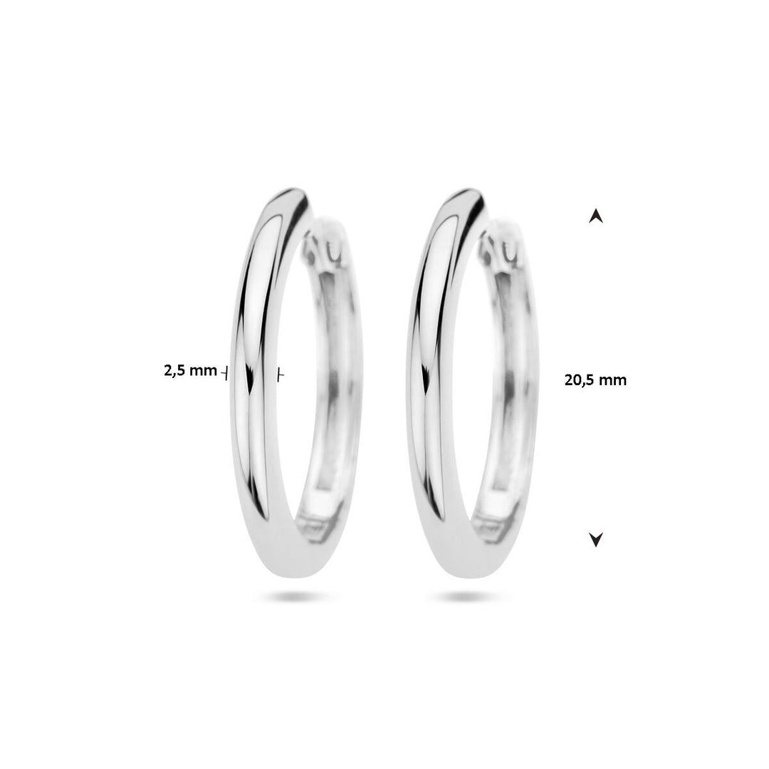 klapoorringen 2,5 mm half rond zilver gerhodineerd