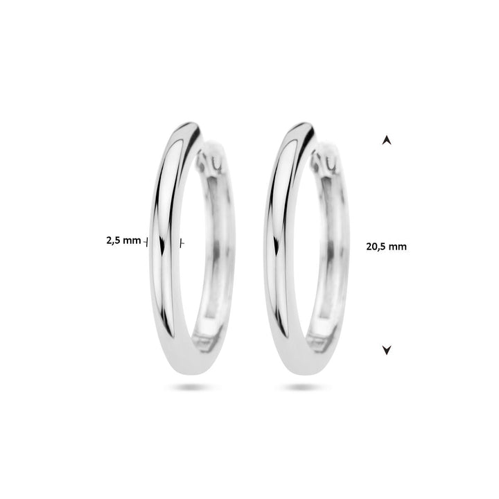 klapoorringen 2,5 mm half rond zilver gerhodineerd