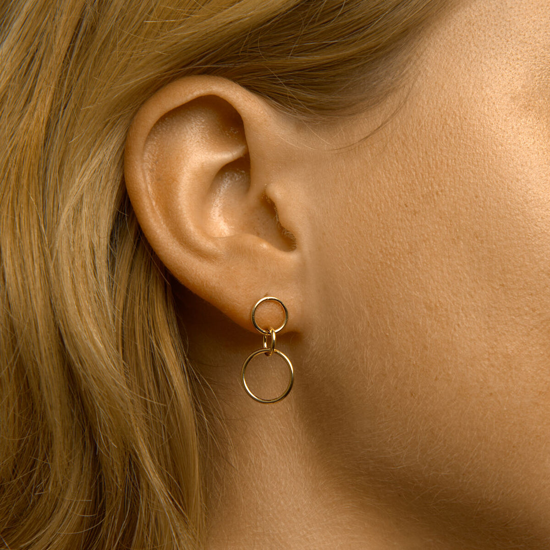 runde Ohrringe 1 Mikron Silber vergoldet (gelb)