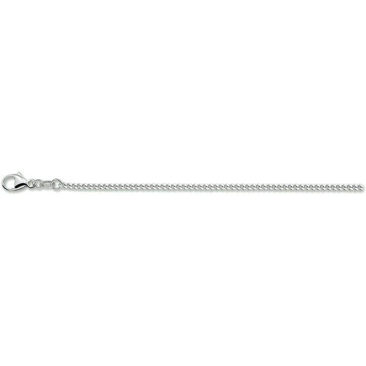 necklace gourmette 4-sided cut 1.8 mm silver white
