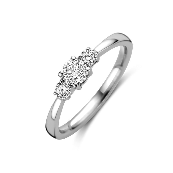 ring trilogy lab grown diamond 0.46ct h si 14K white gold
