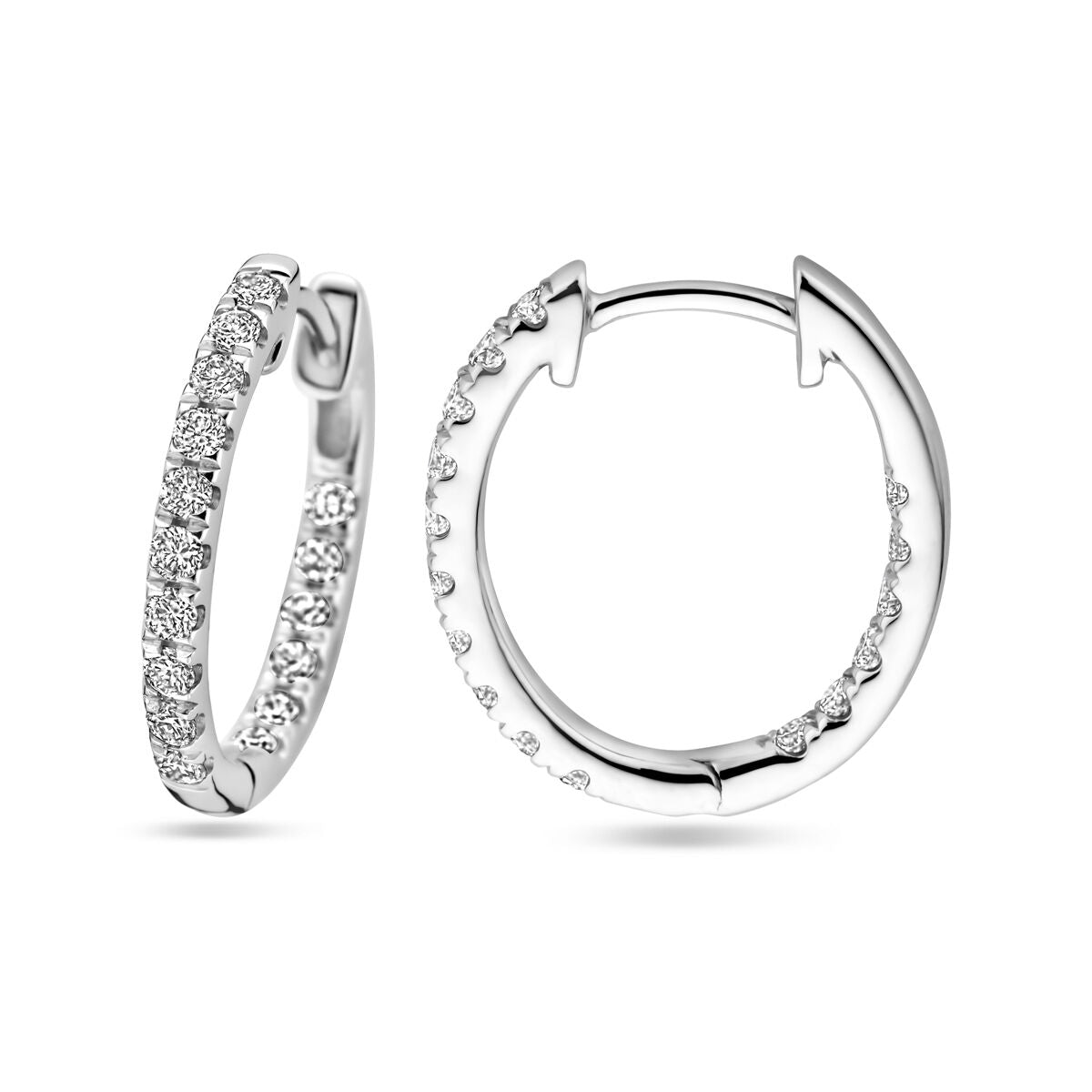 klapoorringen lab grown diamant 0.46ct (2x 0.23ct) h si 14K witgoud