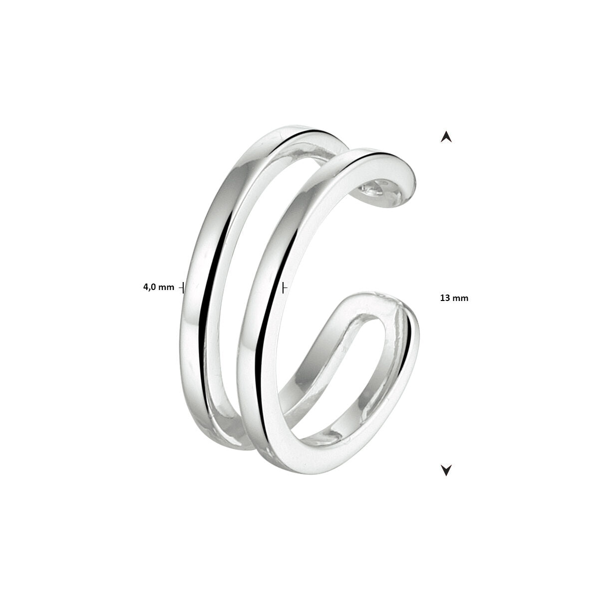 earcuff silver rhodium plated