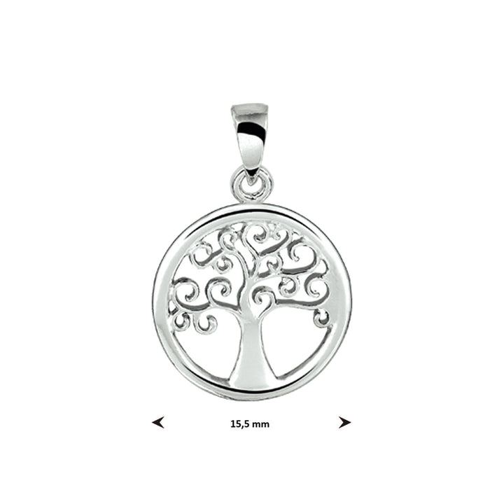 pendant tree of life silver rhodium plated