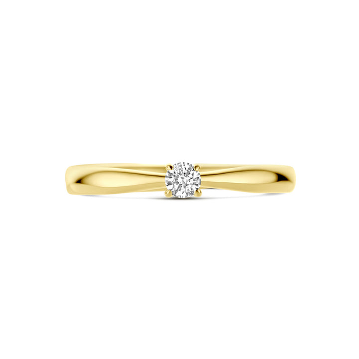 aanzoeksring diamant 0.10ct h si 14K geelgoud