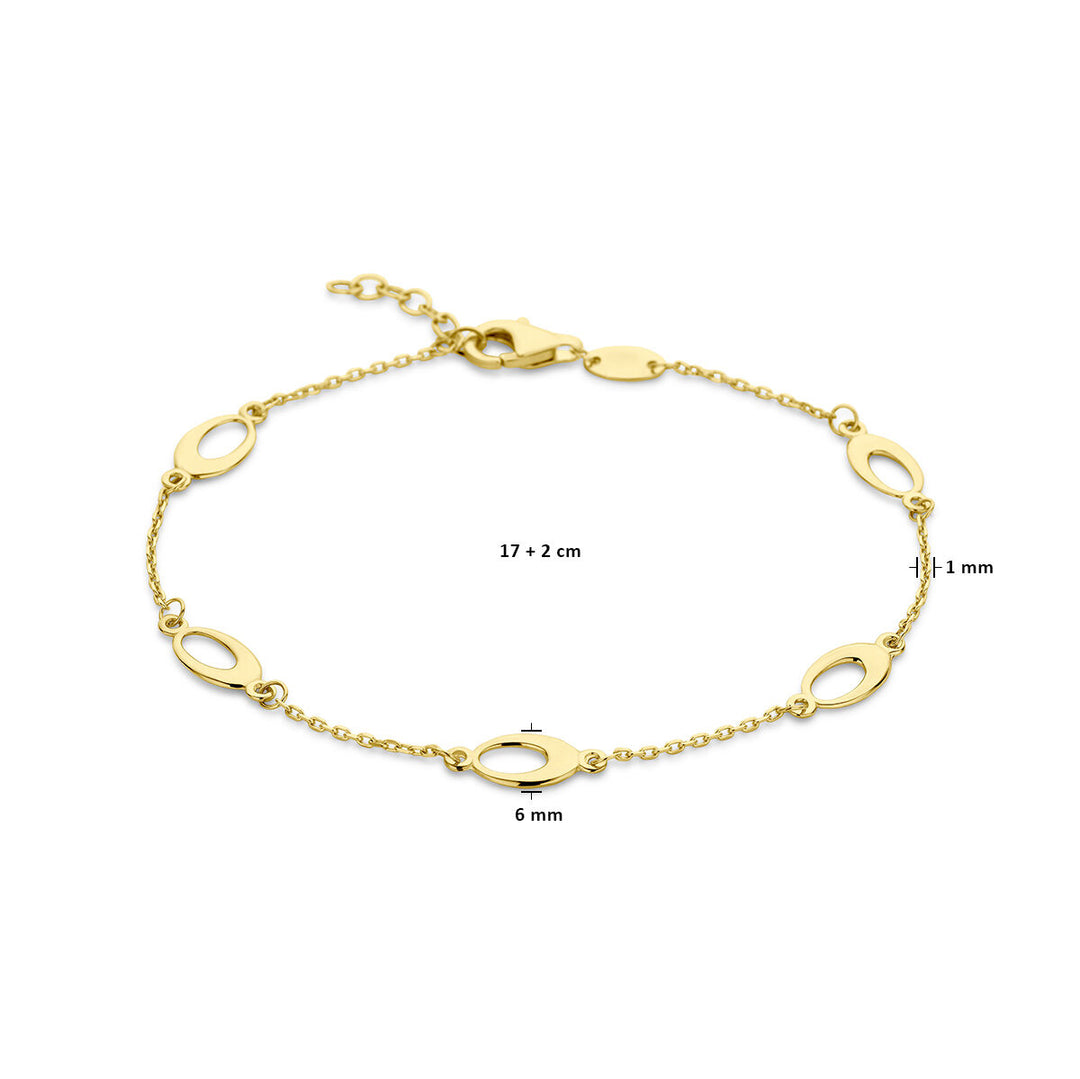 Goldarmband Damen oval 14K