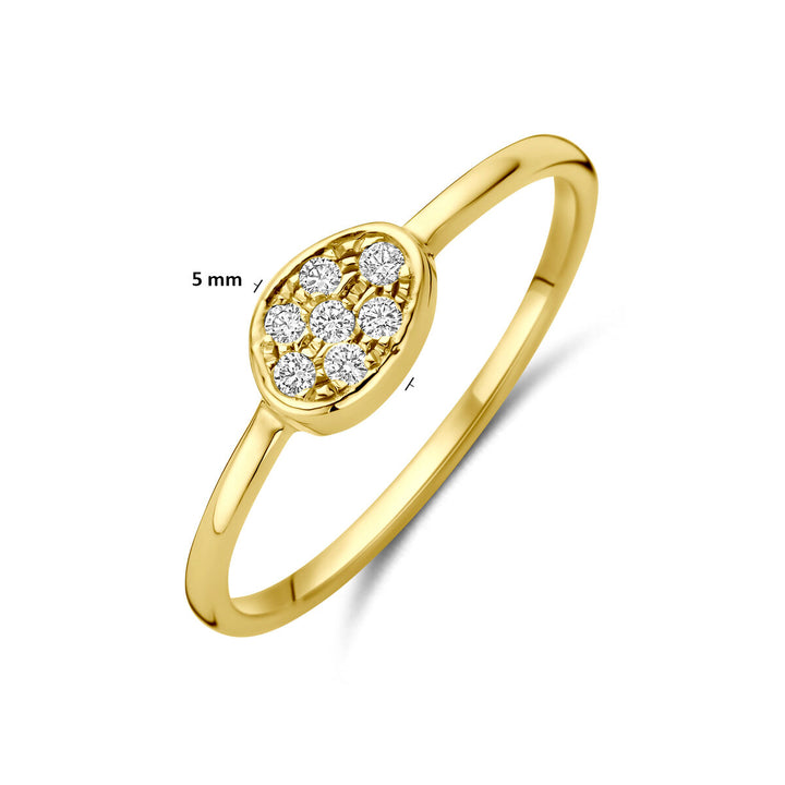 Gouden damesring met diamant – 14k geelgoud