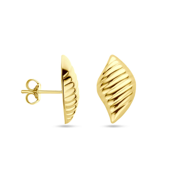 oorknoppen 18 mm 1 micron zilver verguld (geel)