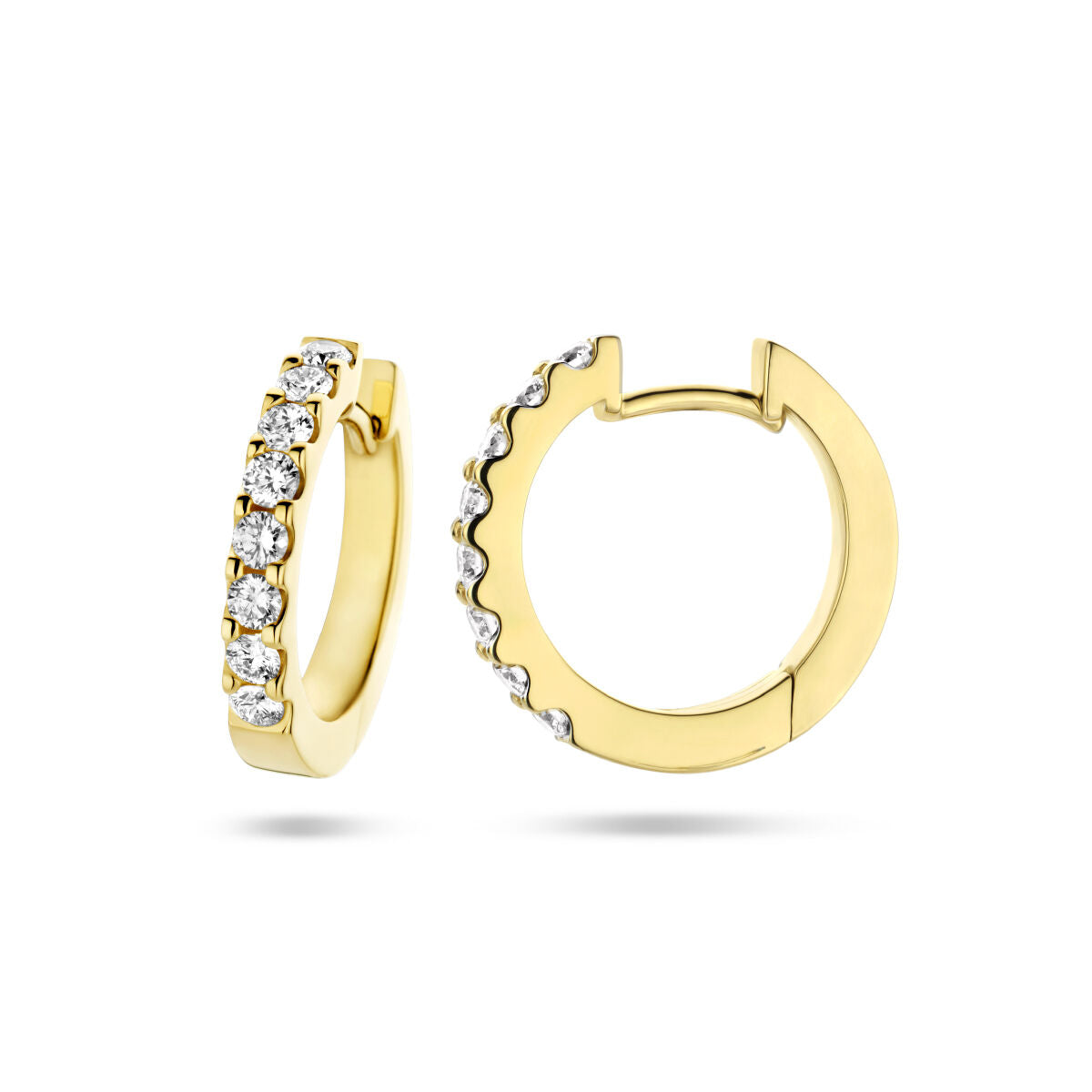 drop earrings diamond 0.50ct (2x 0.25ct) h si 14K yellow gold