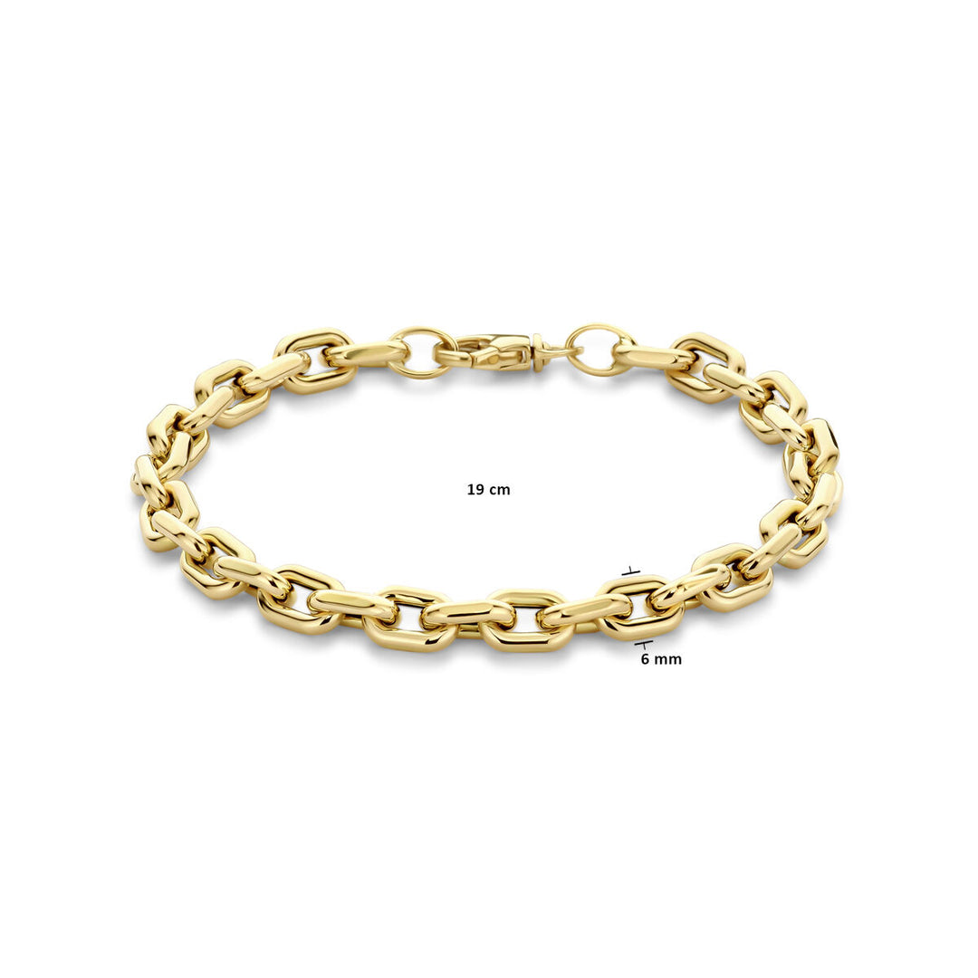 armband 6 mm 19 cm 14K geelgoud