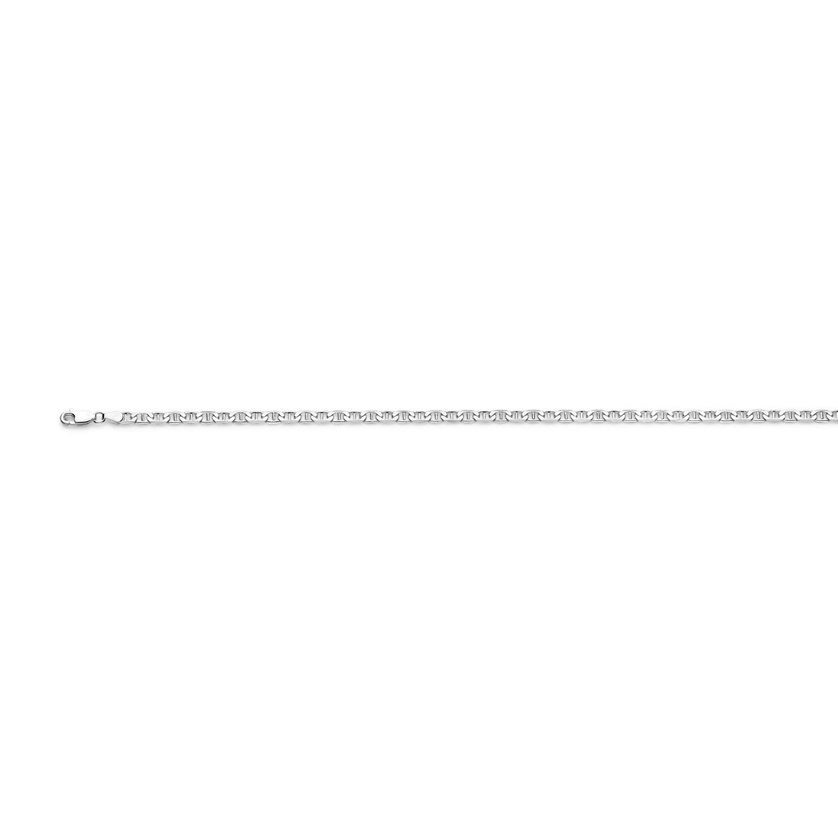 Zilveren ankerketting van 3,8 mm met een glanzende afwerking en een sluiting.