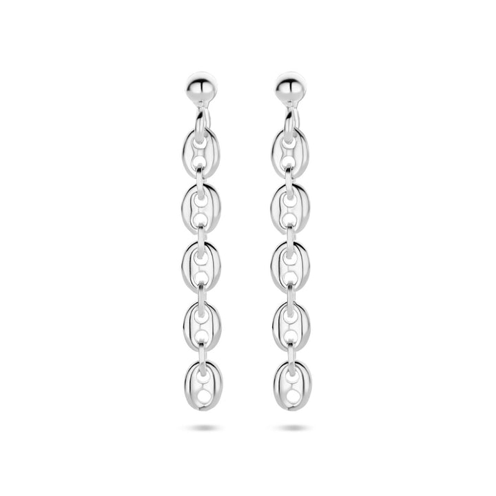 oorhangers koffieboon zilver gerhodineerd