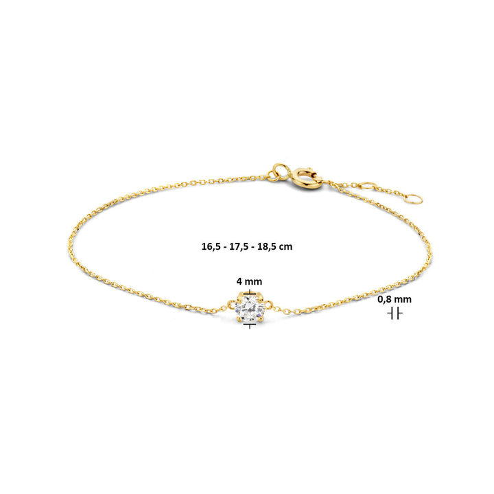Gold bracelet ladies zirconia 14K
