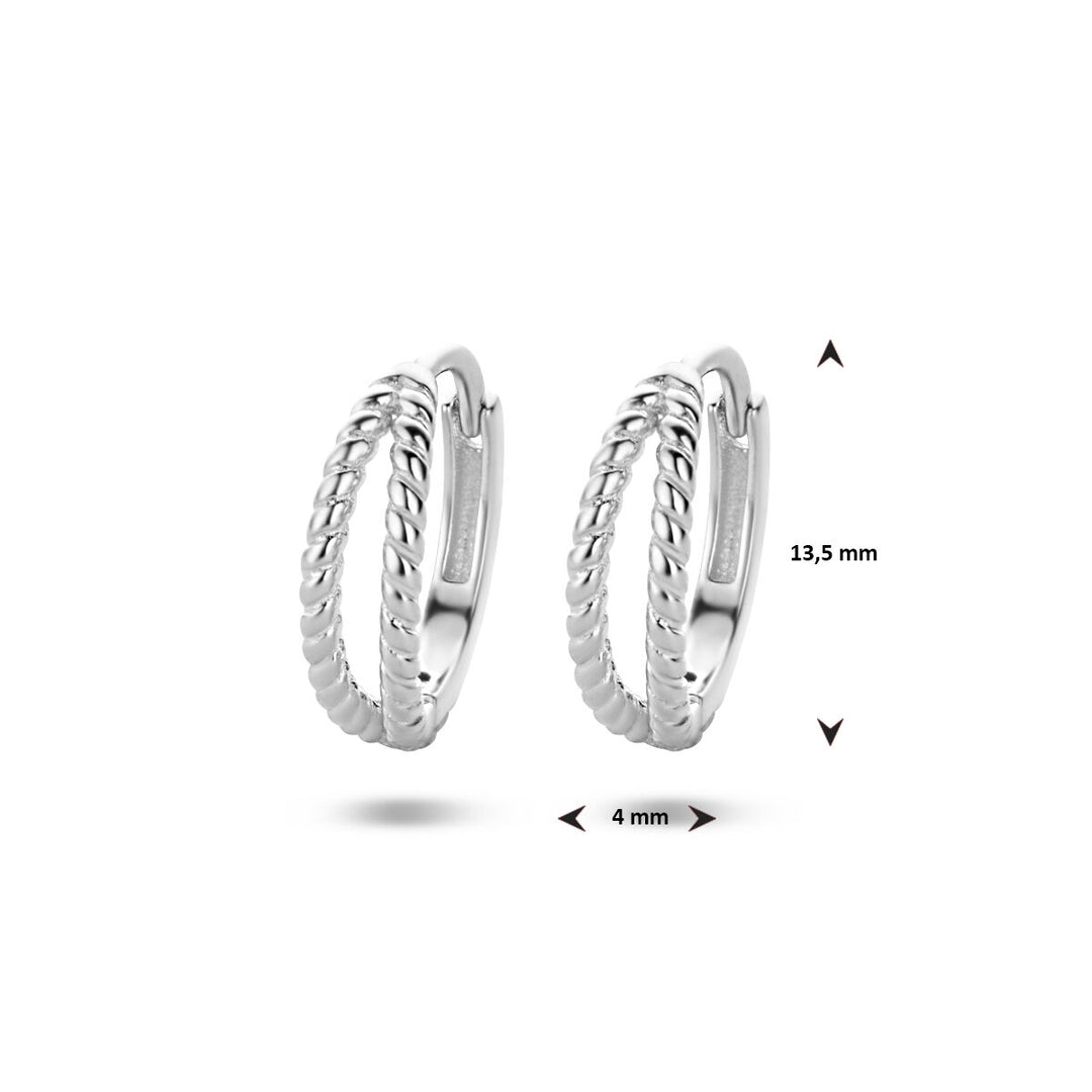 klapoorringen zilver gerhodineerd