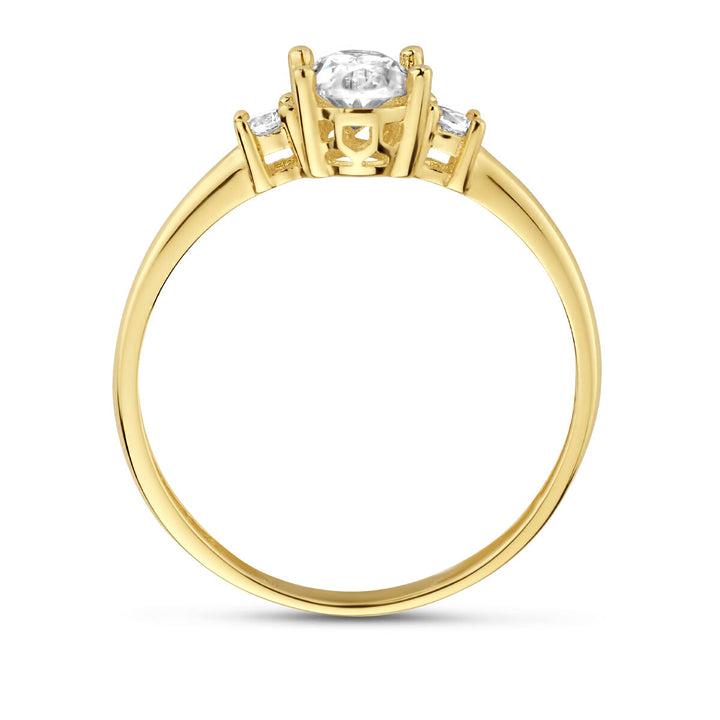 Ring Trilogie Zirkonia 14K Gelbgold