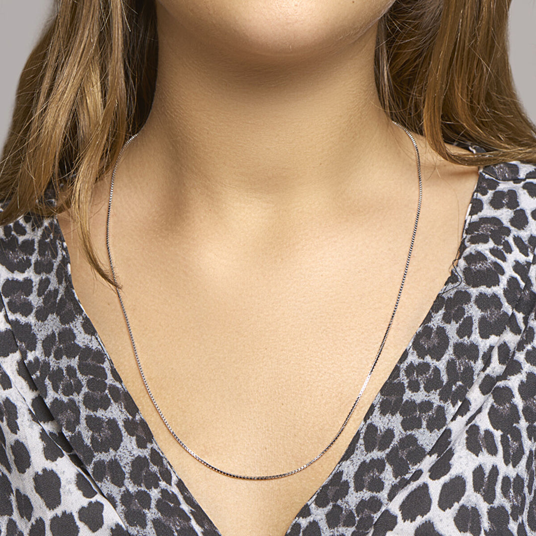 Venezianische Halskette 1,3 mm Silber rhodiniert
