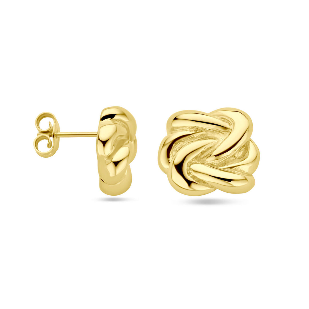 ear studs button 1 micron silver gold plated (yellow)