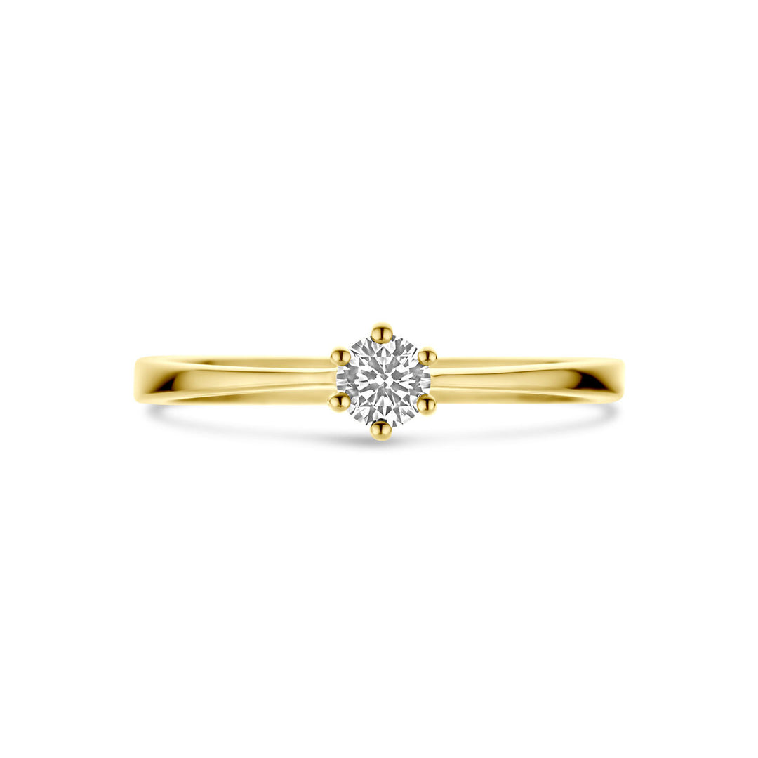 ring zirconia 14K yellow gold