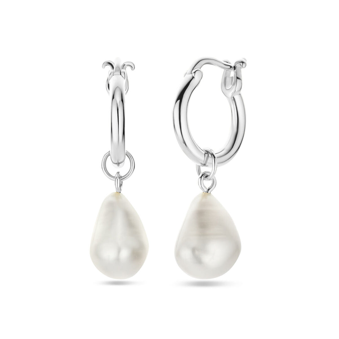 oorhangers barok parel 32 mm zilver gerhodineerd