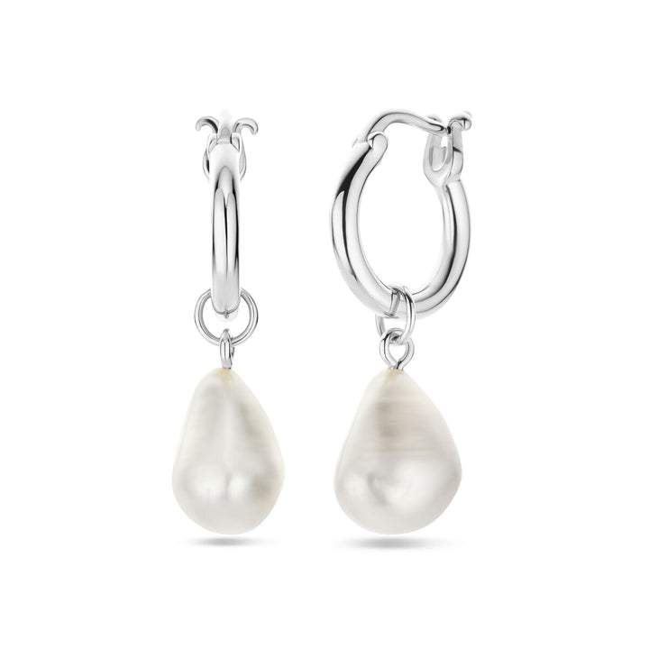 oorhangers barok parel 32 mm zilver gerhodineerd