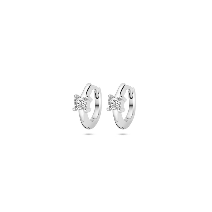 klapoorringen zirkonia 10,5 mm zilver gerhodineerd