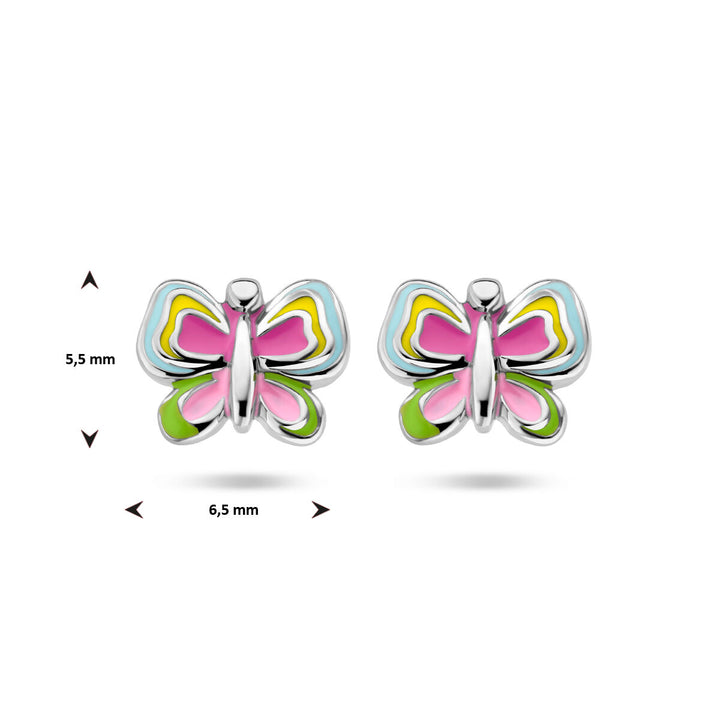 Schmetterlings-Ohrstecker, Silber rhodiniert