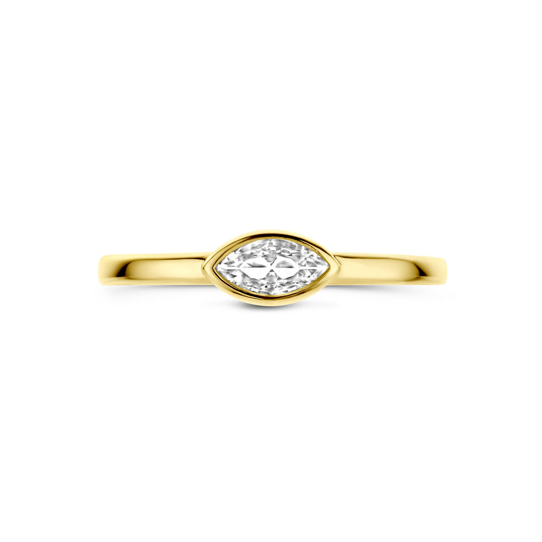 Seed ring zirkonia 14K geelgoud