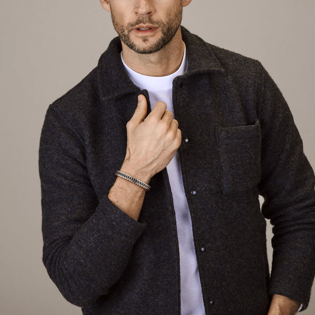 armband oxi vossestaart 9,7 mm zilver geoxideerd